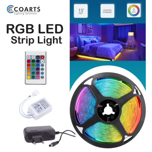 RGB LED Strip Light, Color Changing RGB LED Light Strips, LED Strips With Remote,