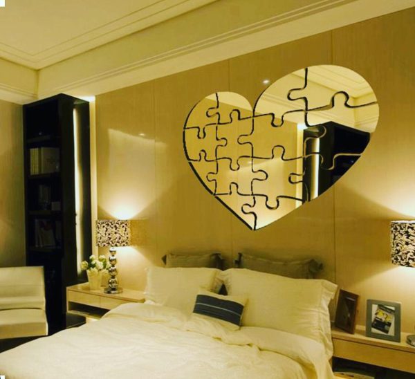 Wall Mirror Frameless Heart Puzzle Design - Price in Pakistan 2023