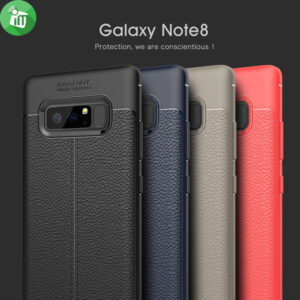Samsung Galaxy Note 8 Premium Quality Leather Coated Soft Shockproof Silicone Back Cover,Auto Focus1
