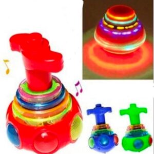 1PCs Music Gyro Spinning Top Funny Kids Toy Classic UFO Gyroscope Laser Color Flash LED Light Children's Day Gift