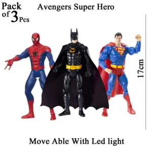 Pack of 3 pcs - Avengers Super Hero Action Figures With Led Light Toys For Kids and Boys