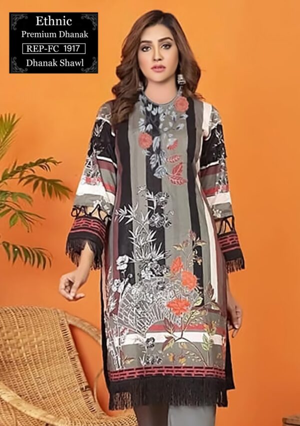 Ethnic Dhanak Shawl Embroidered Front Online