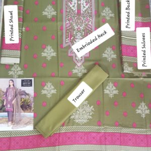 Lime Light Premium Dhanak Shawl - Embroidered Front