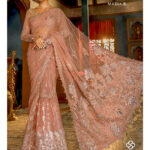 Maria B Mbroidered Chiffon Saree Maria B-BD-1808