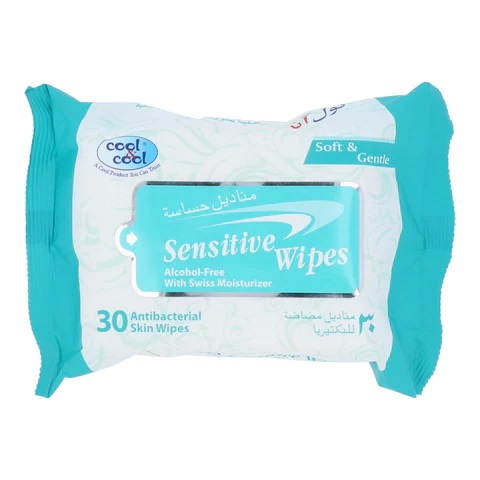 Cool & Cool Sensitive Antibacterial Skin Wipes 30pcs