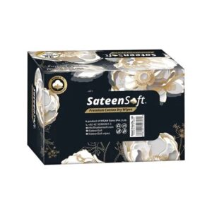 Sateen Soft Premium Cotton Dry Wipes 3X Stronger Tissue